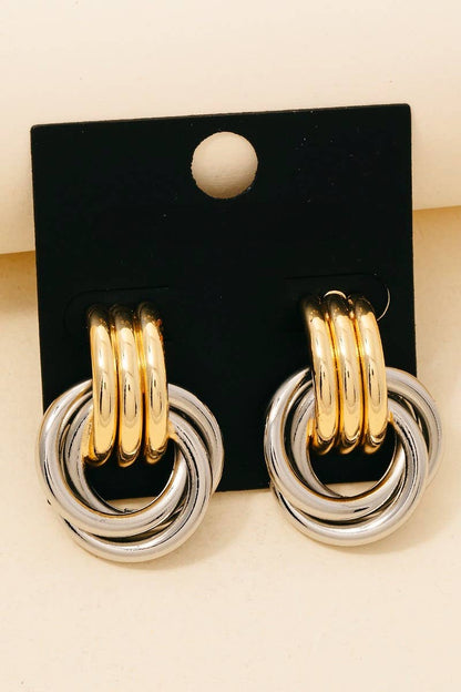 Two Tone Dangle Earrings