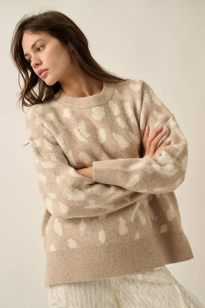 Spotted Jacquard Knit Sweater