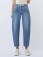 Elastic Tie Barrel Jeans