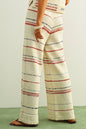 STRIPE PATTERN KNIT PANTS BLUE + RED (Set Option)