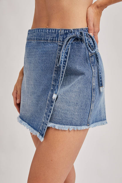 Denim Wrap Skort