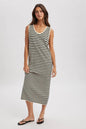 Striped Midi Black Combo Dress