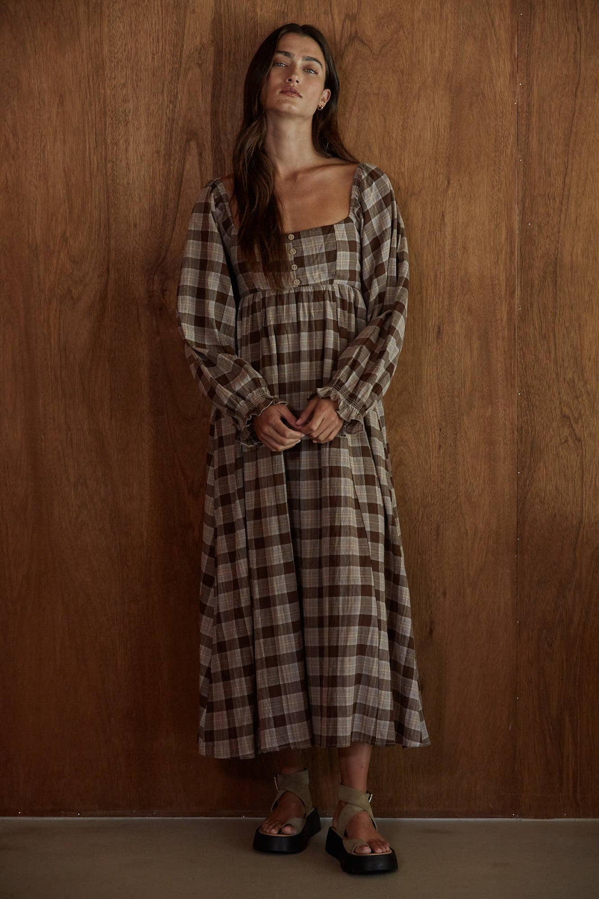 Fall Plaid Long Dress