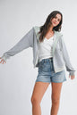 5189HK Striped Zip Hoodie