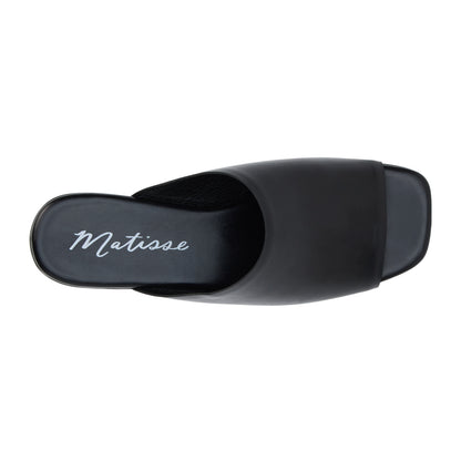 Lido Black Leather Slide Sandal
