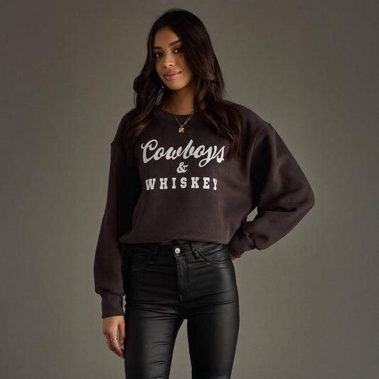 Charcoal Cowboys & Whiskey Sweatshirt