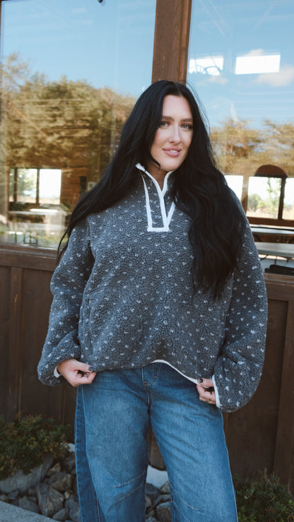 HEART SHERPA FLEECE PULLOVER