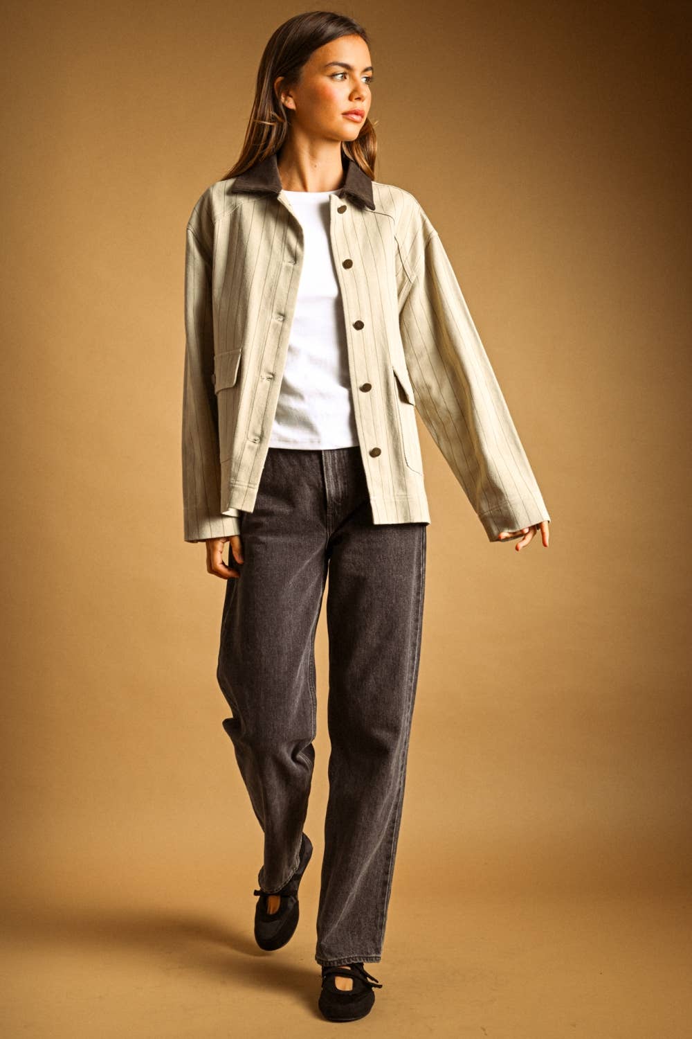 STRIPED PATTERN BARN JACKET