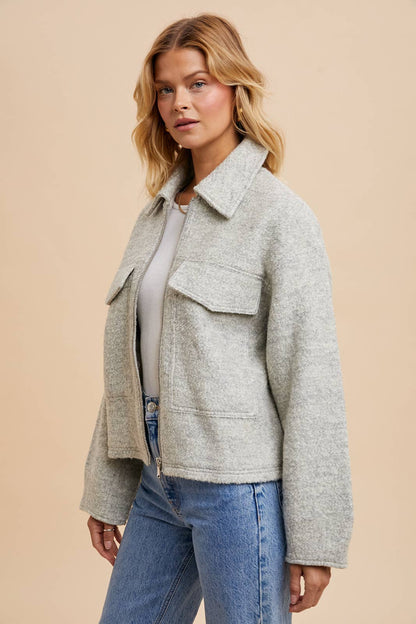 COLLARED BOUCLE JACKET