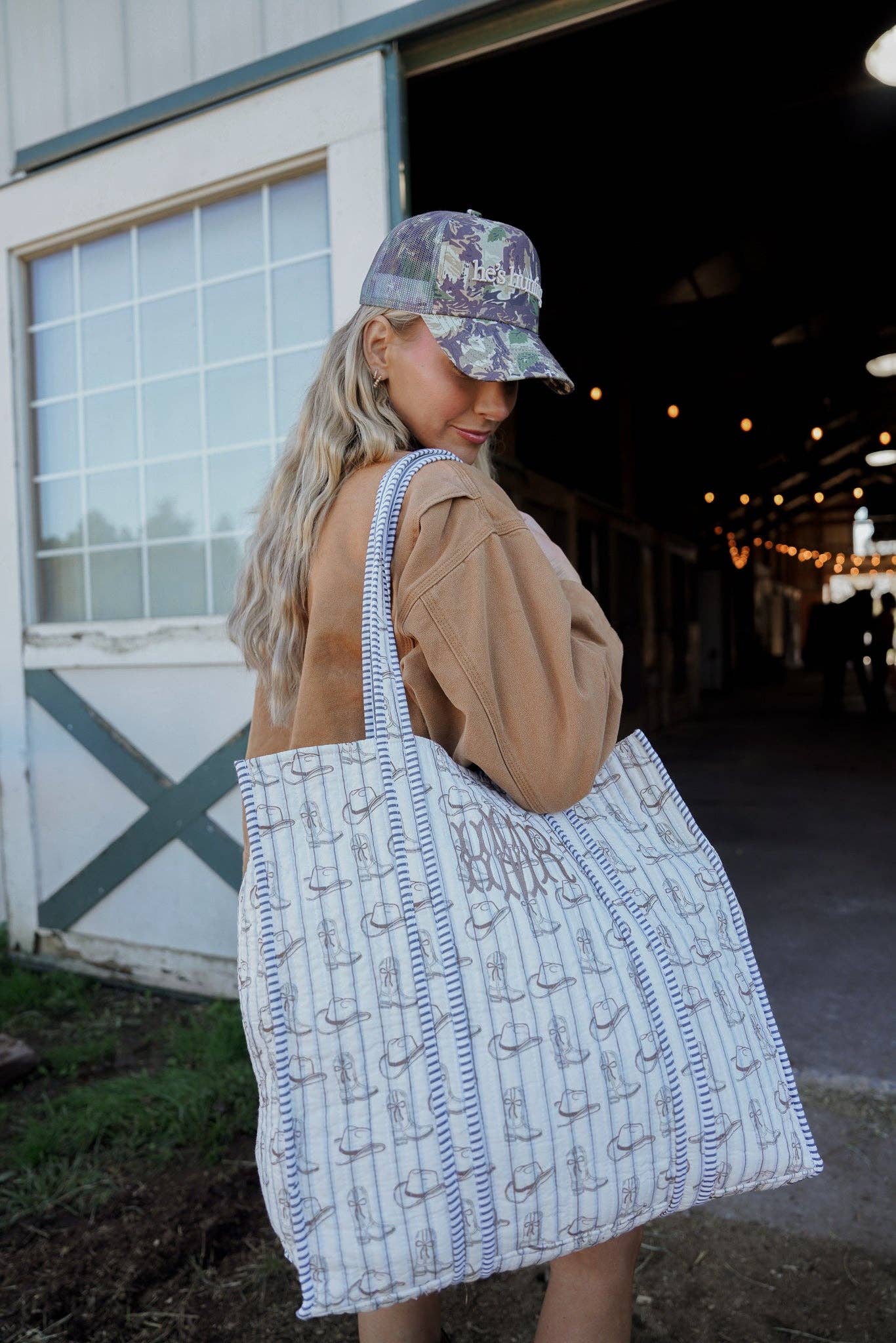 He's Hunting Camo Vintage Trucker Hat