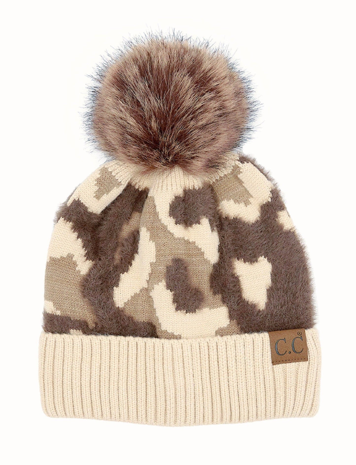 Chenille Abstract Print Beanie