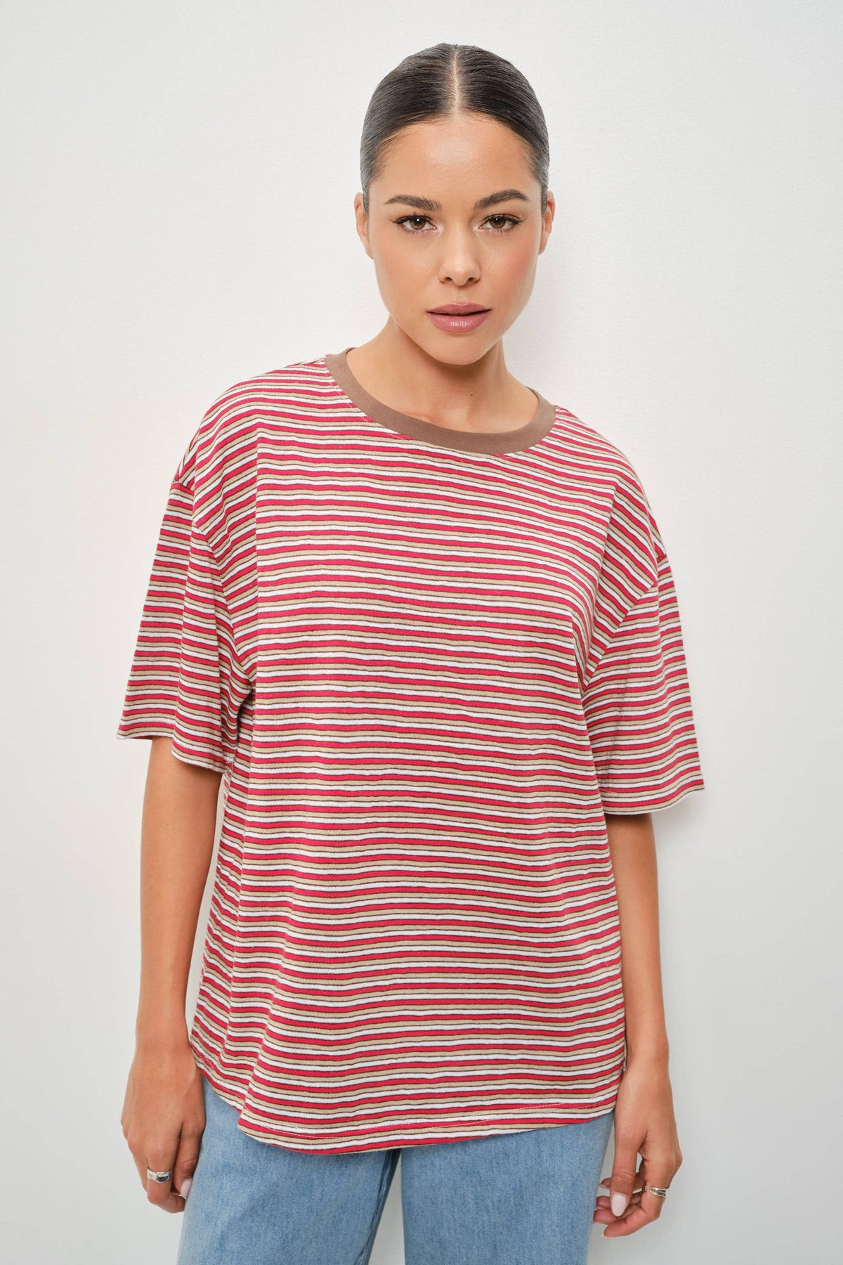 PIA STRIPED OVERSIZED TEE