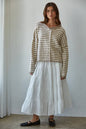 Knit Sweater Striped Button Cardi