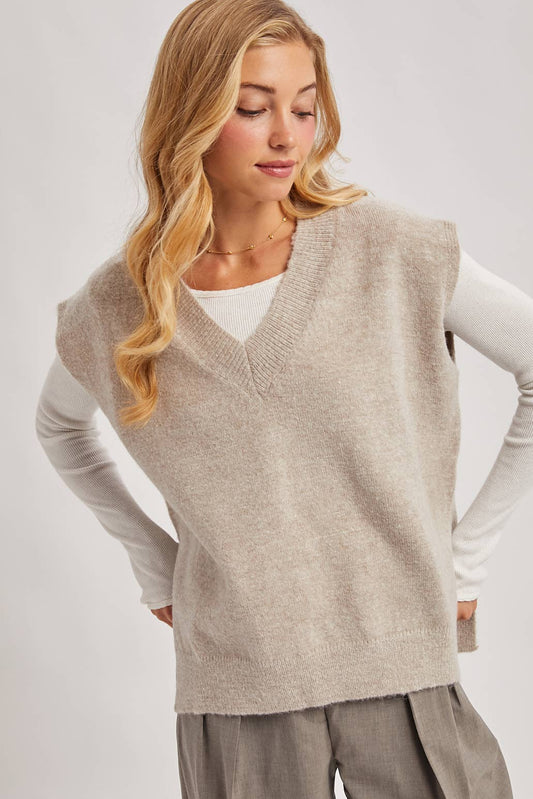 Oversized Knit Vest Oatmeal