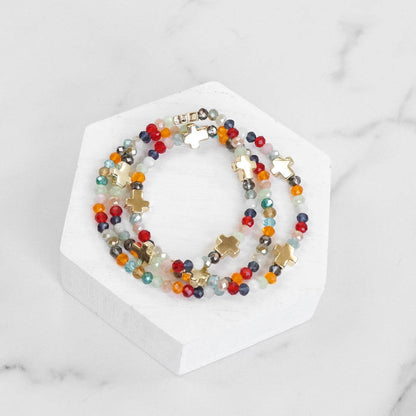 Mini Sideways Cross Bracelet stack