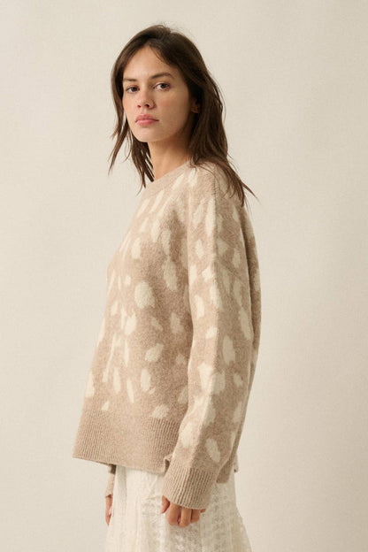 Spotted Jacquard Knit Sweater