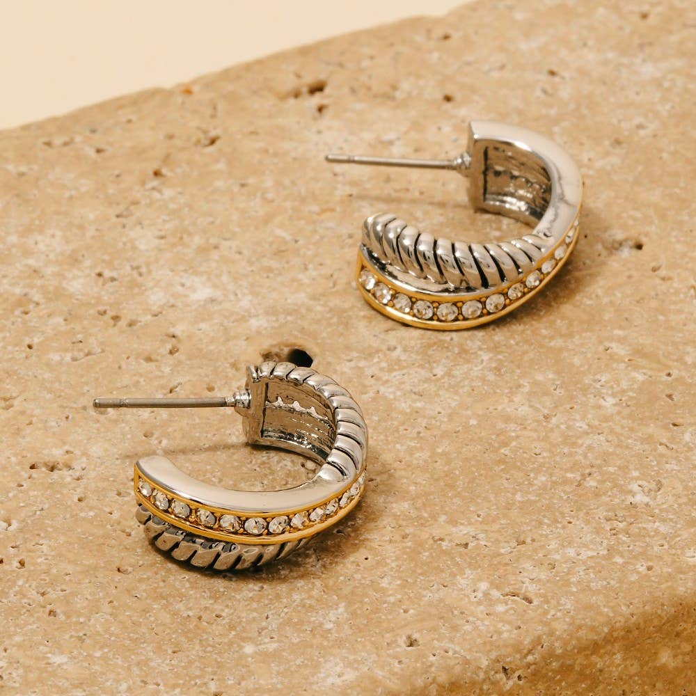 Two Tone Hoop Earrings