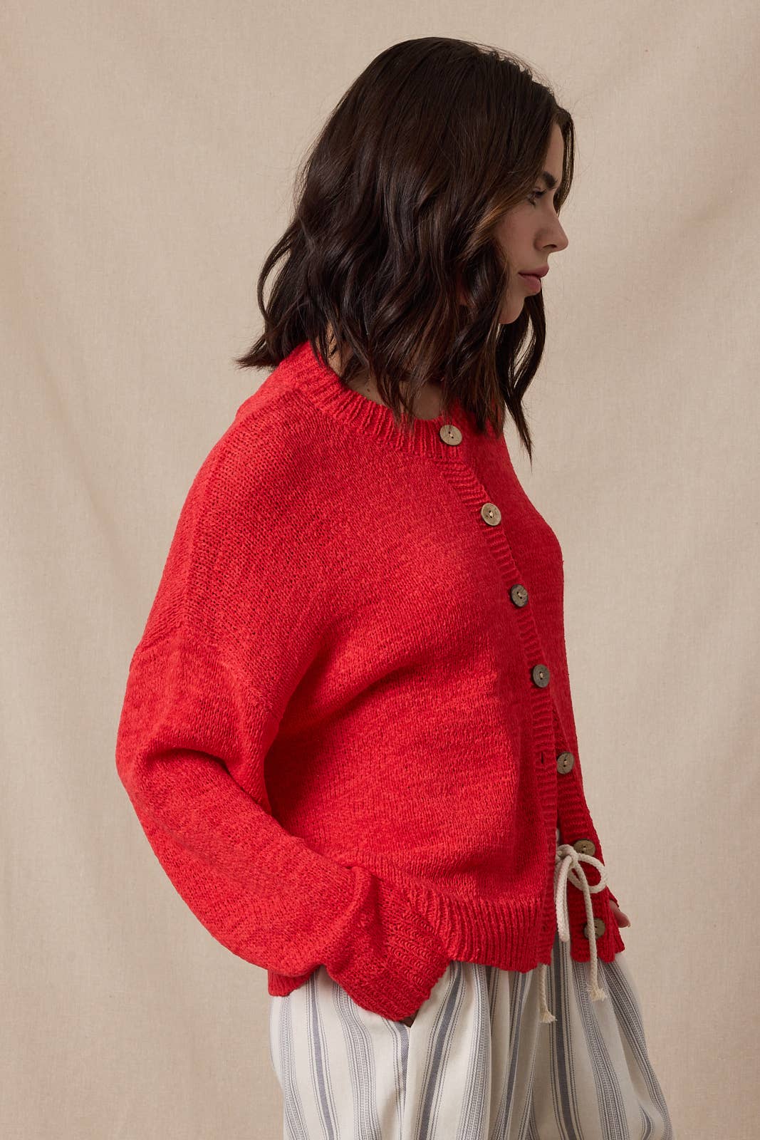 Oatmeal Button Sweater