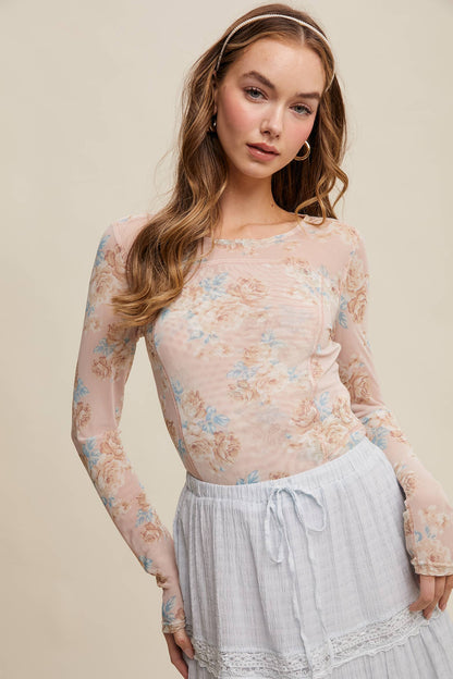 Floral Mesh Top