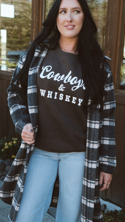 Charcoal Cowboys & Whiskey Sweatshirt