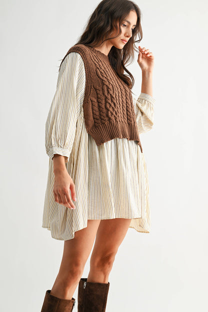Layered Knit Sweater Dress