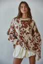 Knit Cow Print Sweater