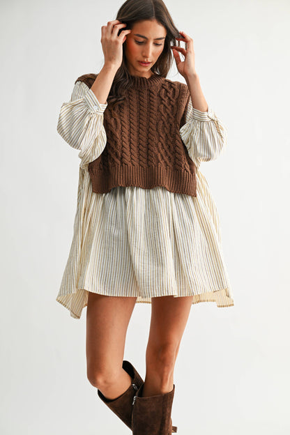 Layered Knit Sweater Dress