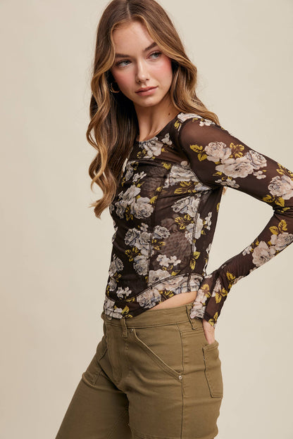 Floral Mesh Top