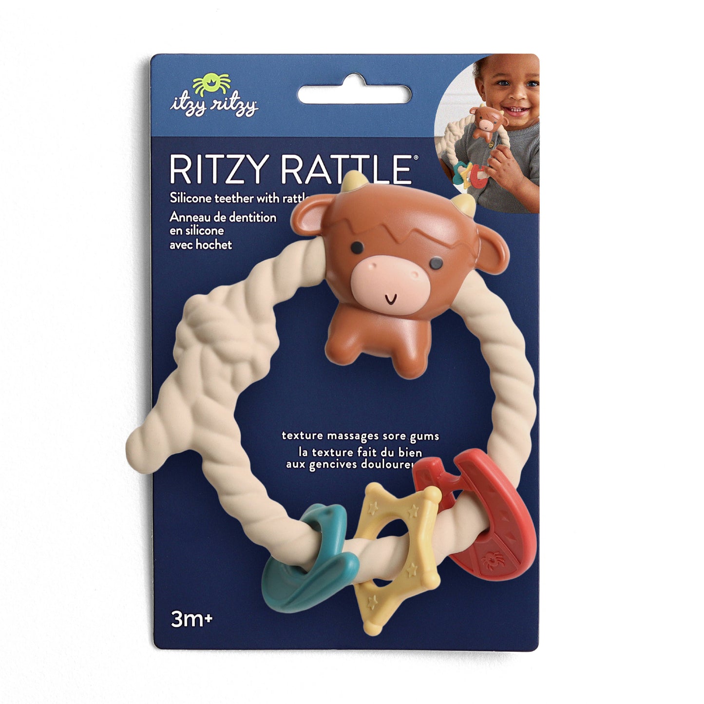 Rattle™ Silicone Teether Rattles Cow