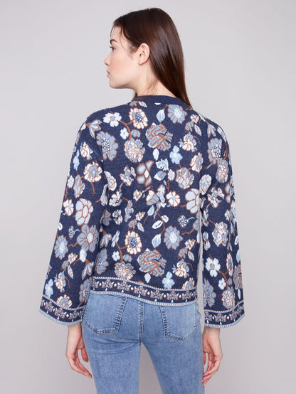 Long Sleeve Crewneck Jaquard Sweater