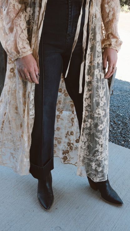 Embroidered Maxi Kimono