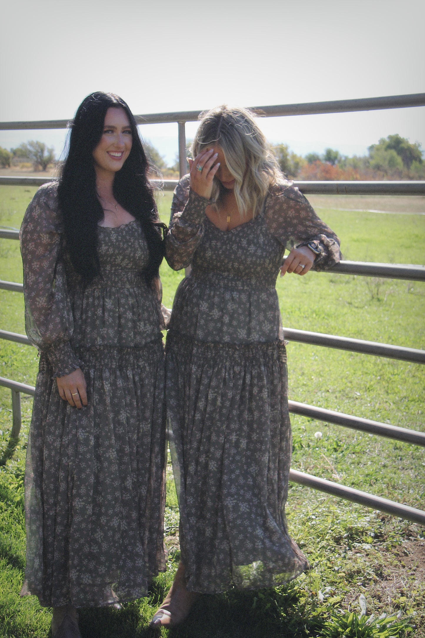 SMOCKED FLORAL MAXI DRESS