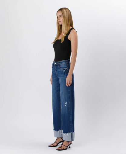 High Rise Cuffed Baggy Jean