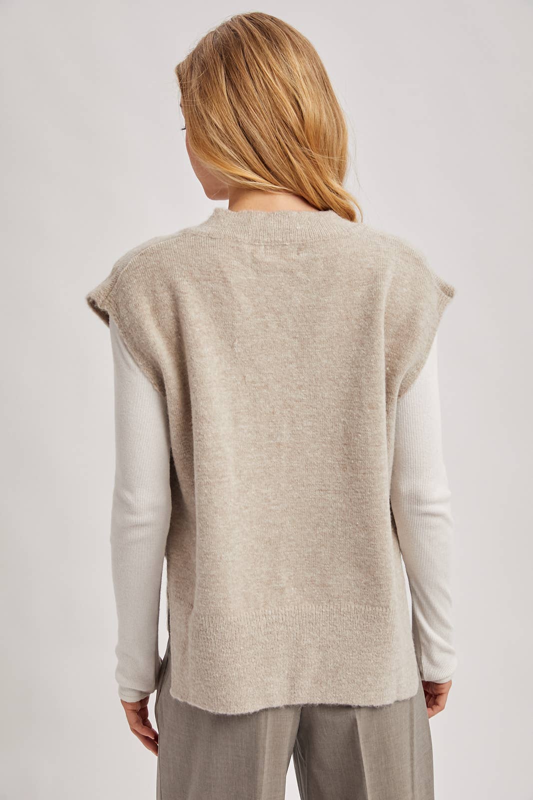 Oversized Knit Vest Oatmeal
