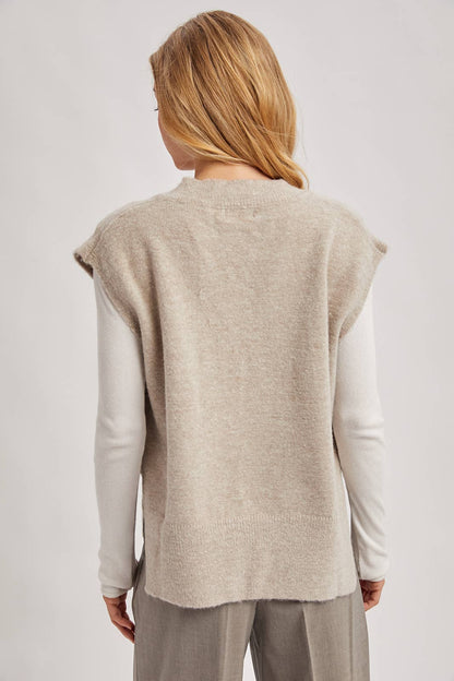 Oversized Knit Vest Oatmeal