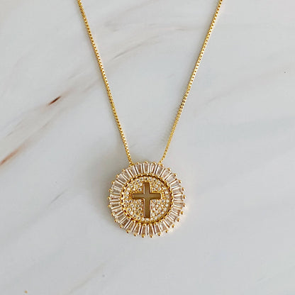 Circle Cross Necklace