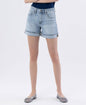 HIGH RISE CUFFED DENIM SHORTS