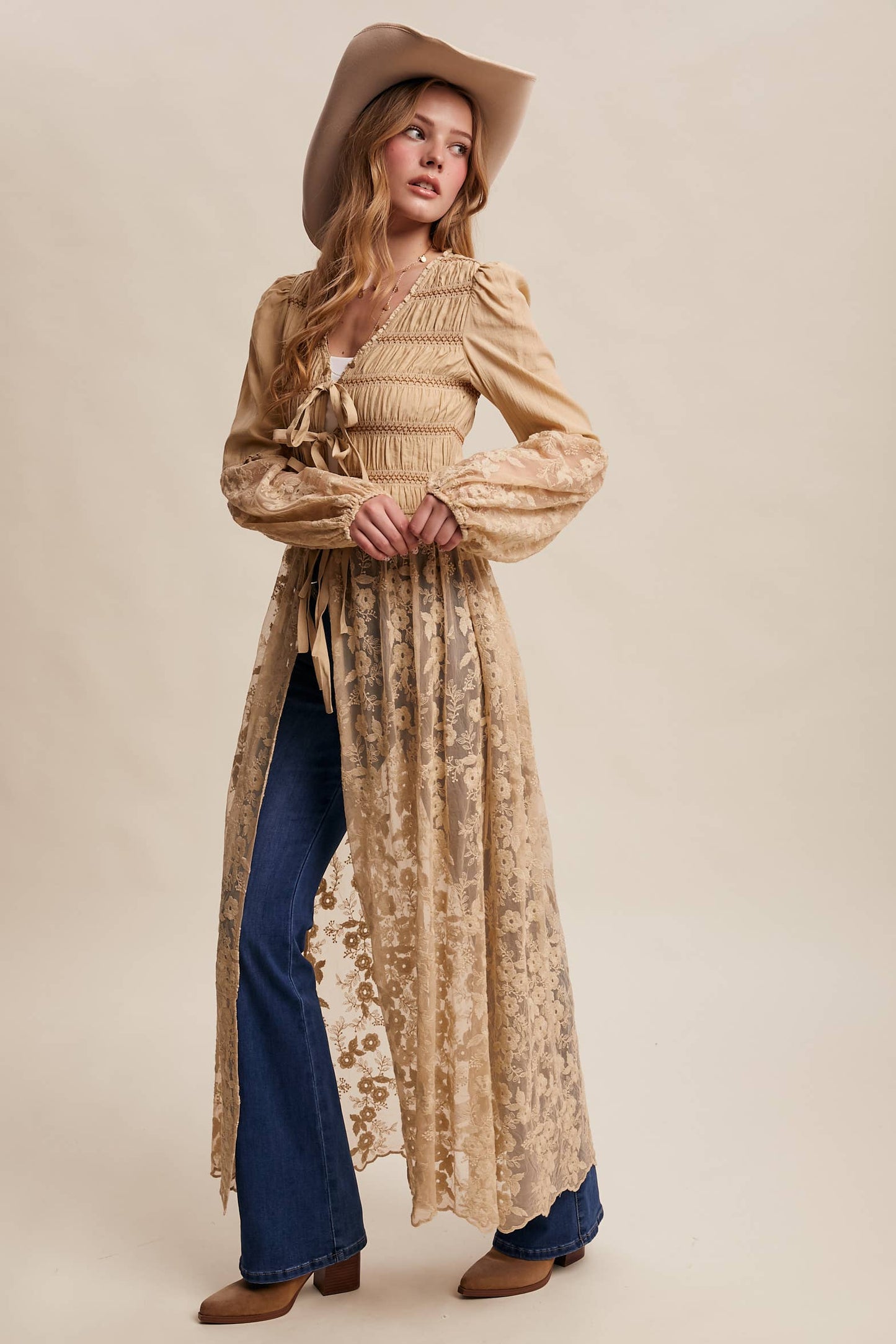 Embroidered Maxi Kimono