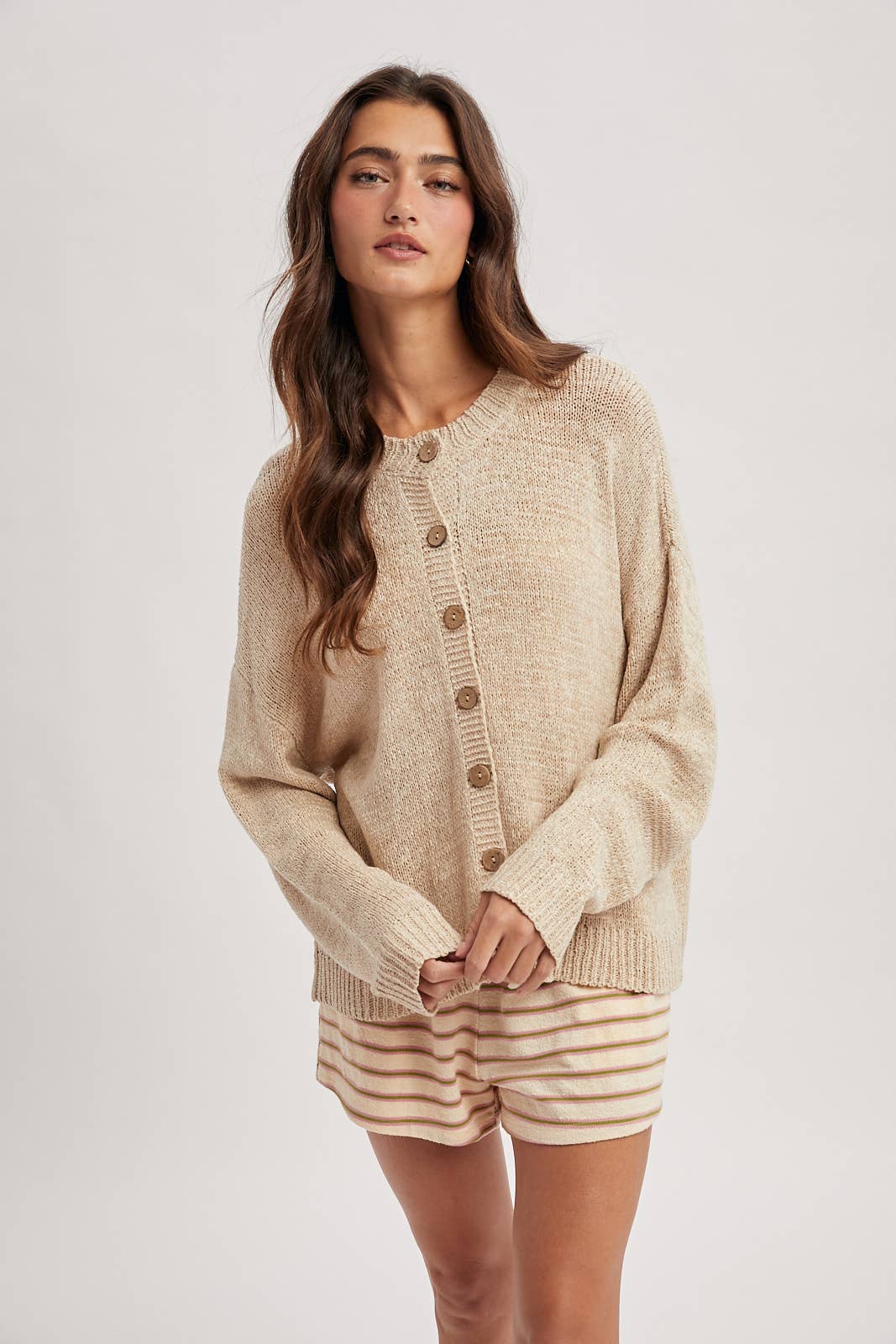 Oatmeal Button Sweater