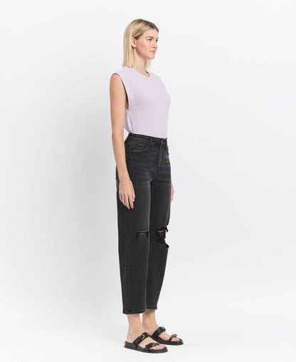 HIGH RISE BARREL JEANS T6568