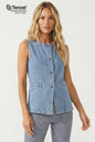 Sleeveless Denim Vest Top