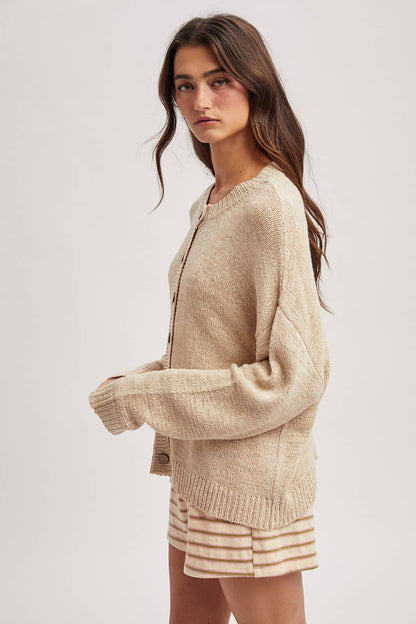 Oatmeal Button Sweater