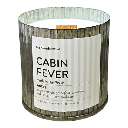 Cabin Fever Wood Wick Candle, Rustic Vintage Farmhouse Decor