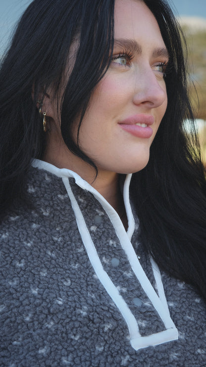 HEART SHERPA FLEECE PULLOVER