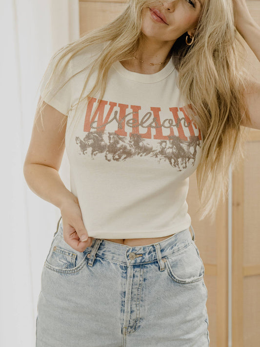 Willie Nelson Horse Cropped Tee