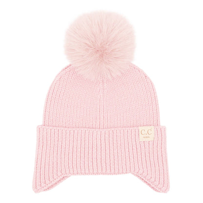 CC Toasty and Warm Pom Ear Flap Kids Beanie