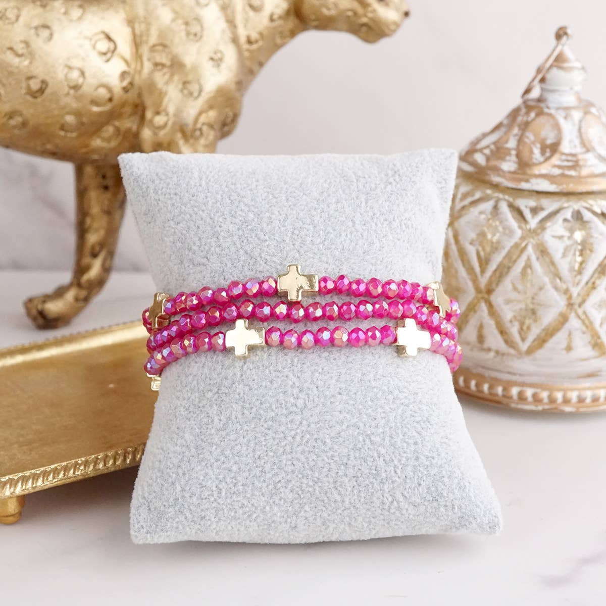 Mini Sideways Cross Bracelet stack