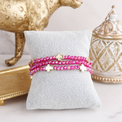 Mini Sideways Cross Bracelet stack