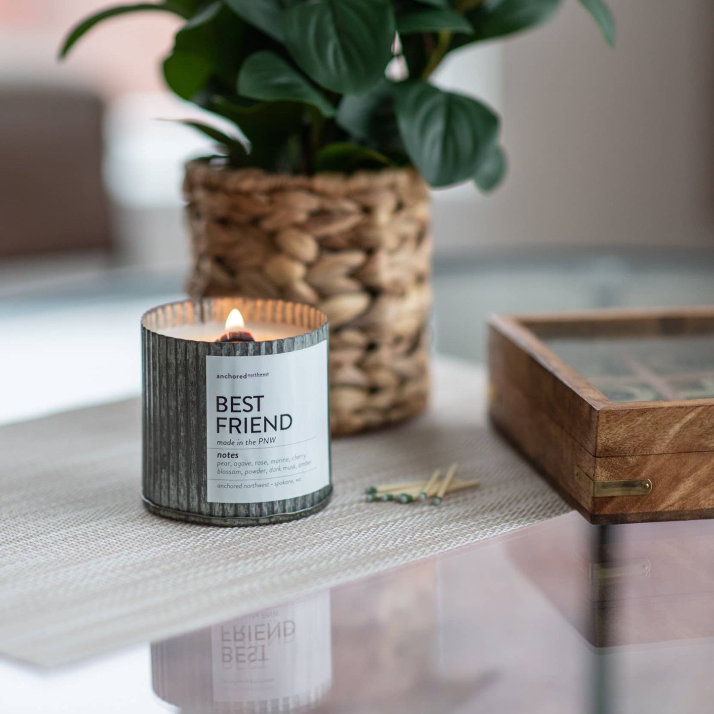Mountainside Wood Wick Candle, Rustic Farmhouse Decor
