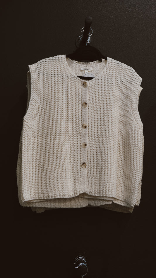 Woven Sweater Vest Off White